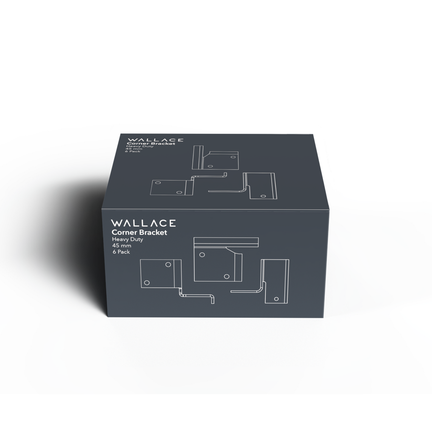 WALLACE 45MM HEAVY DUTY CORNER BRACKET SET (6PK)